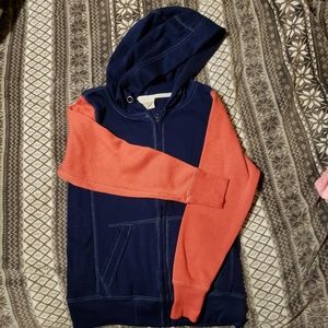 Navy & coral zip hoodie